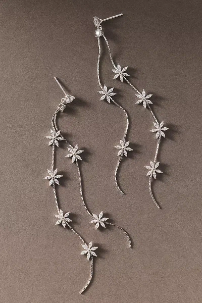 Shashi Hybrid Crystal Linear Drop Earrings In Metallic