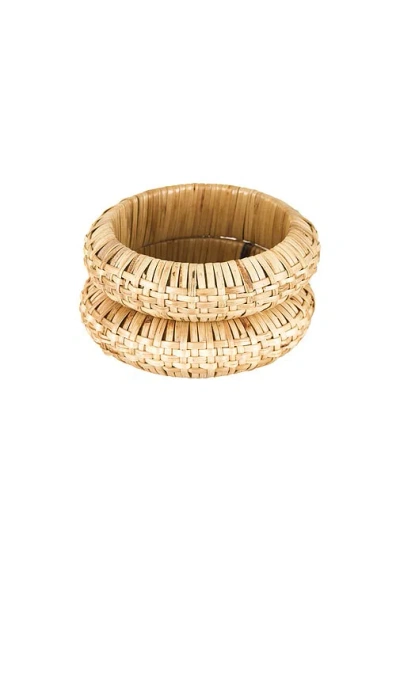 Shashi Jacques Bangle Cuff Set In Sand