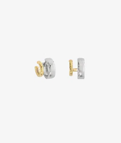 Shashi Katerina Double Hoop Earrings In Gold/silver In Multi