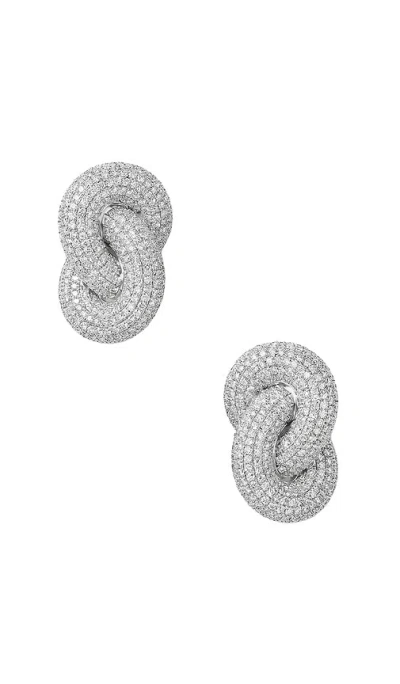 Shashi Le Deux Pave Earring In Silver