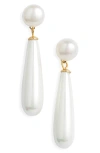 Shashi Linnea Faux Pearl Drop Earrings In Pearl