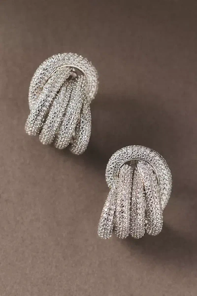 Shashi Margaux Pavé Knot Earrings In Metallic