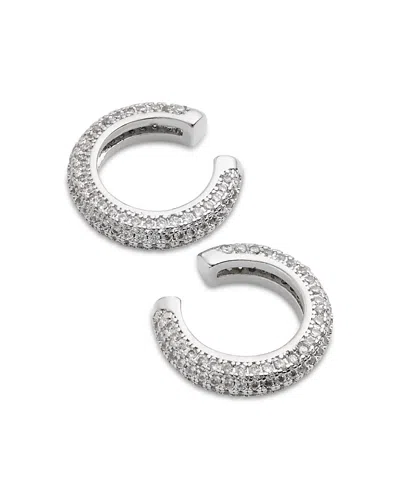 Shashi Micro Pave Cuff Earrings In Metallic