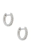 Shashi Micro Pave Huggie Earrings In Pattern