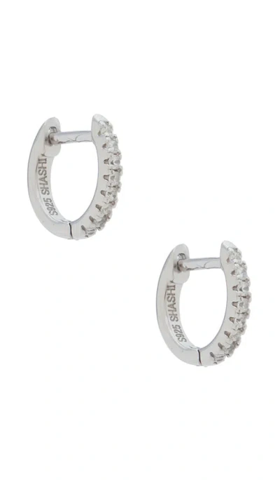 Shashi Micro Pave Huggie Earrings In Pattern
