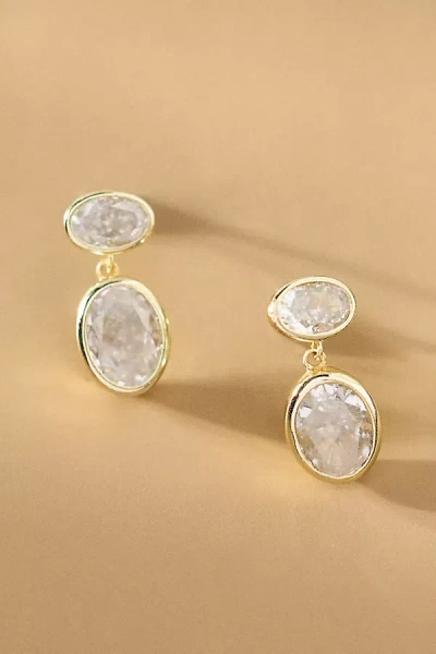 Shashi Oval Bezel Drop Earrings In Gold