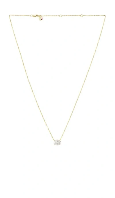 Shashi Oval Solitaire East To West Necklace In Neutral