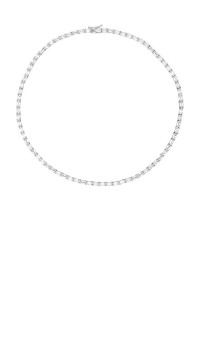 Shashi Oval Tennis Necklace In Metallic