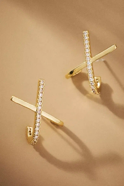 Shashi Pavé Criss-cross Post Earrings