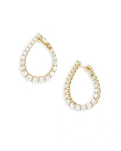 Shashi Pave Twist Hoop Earrings In 14k Gold Vermeil