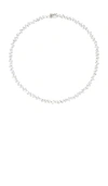 Shashi Pear Diamond Tennis Necklace In Silver