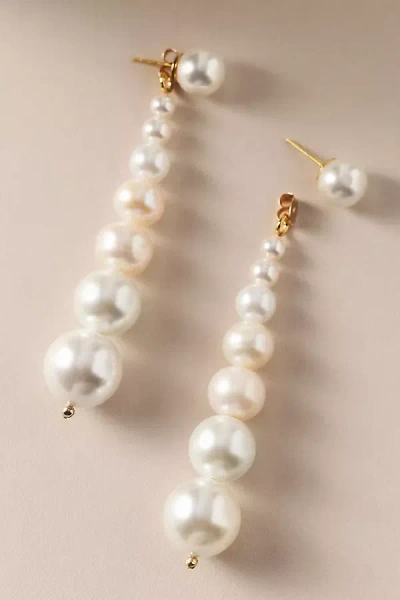 Shashi Pearl Drop Linear Earrings In White