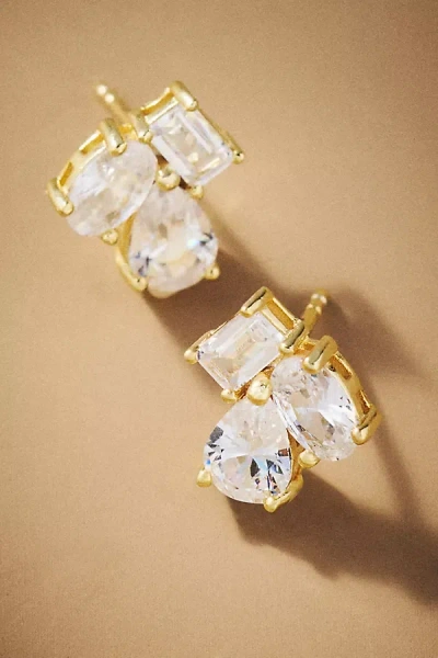 Shashi Pierre Crystal Cluster Stud Earrings In Gold