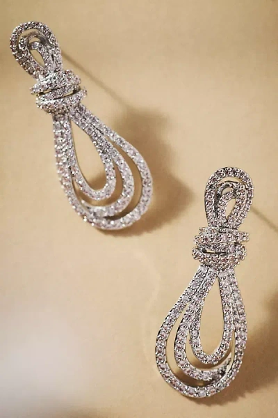 Shashi Rhinestone Knotted Loop Earrings