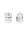 Shashi Ricky Diamond Crystal Clip On Stud Earrings In Silver Plated In Silver