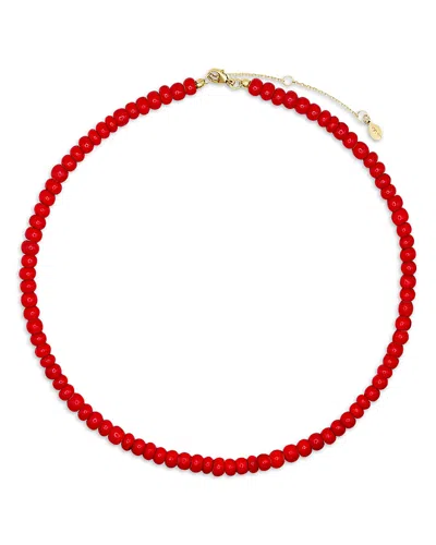 Shashi Rojo Ruby Beaded Collar Necklace, 16.25-18.25 In Red