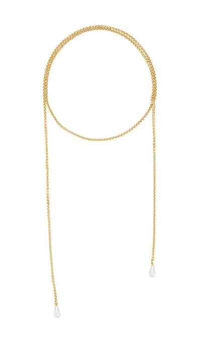 Shashi Rope Chain Scarf Necklace In Gold
