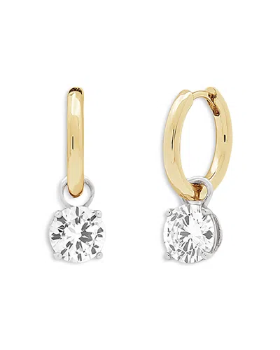 Shashi Roux Cubic Zirconia Charm Huggie Hoop Earrings In Gold