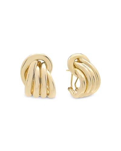 Shashi Roux Multirow C Hoop Earrings In Gold