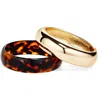 Shashi Set Of 2 Bangle Bracelets In Brown