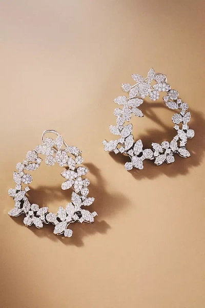 Shashi Sierra Crystal Drop Earrings In Silver