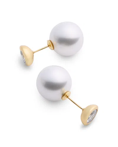 Shashi Soli Double Ball Cultured Freshwater Pearl Earrings In Gold