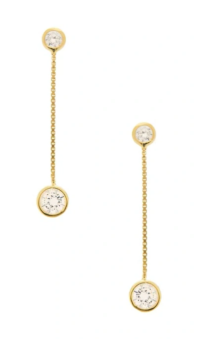 Shashi Solitaire Chain Drop Earring In Gold