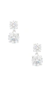 Shashi Solitaire Drop Earring In Silver