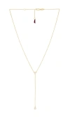 Shashi Solitaire Lariat Necklace In Gold