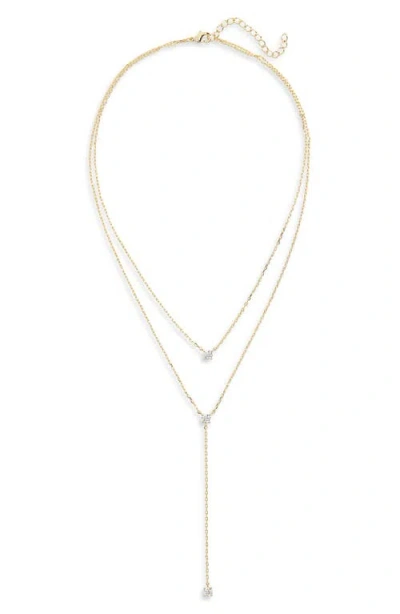Shashi Solitaire Layered Necklace In Gold