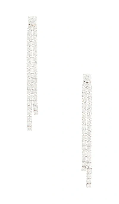 Shashi Solitaire Tennis Drop Earring In Silver