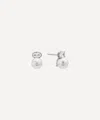 Shashi Sterling Silver Cleo Stud Earrings In White