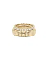 Shashi Striated Pave Ring In Gold