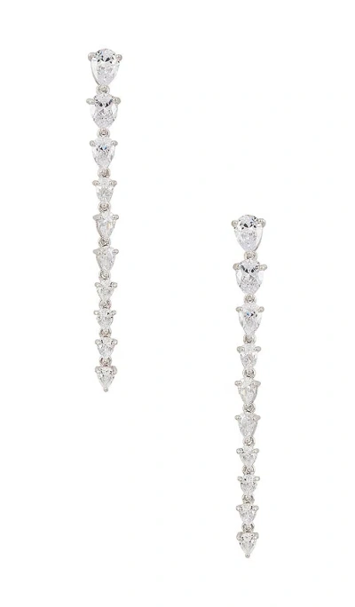 Shashi The Line Earring In Metallic Silver