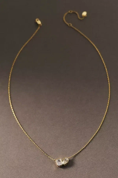 Shashi Toi Et Moi Bezel Necklace In Gold