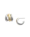 Shashi Triple Two Tone Hoop Earrings In Tones