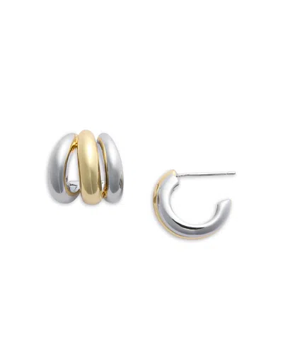 Shashi Triple Two Tone Hoop Earrings In Tones