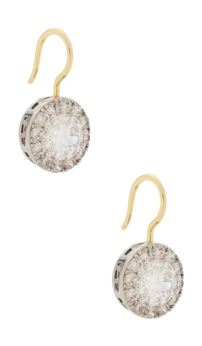 Shashi Two Tone Georgian Cut Hoop Earring In Gold