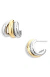 Shashi Two-tone Triple Hoop Earrings