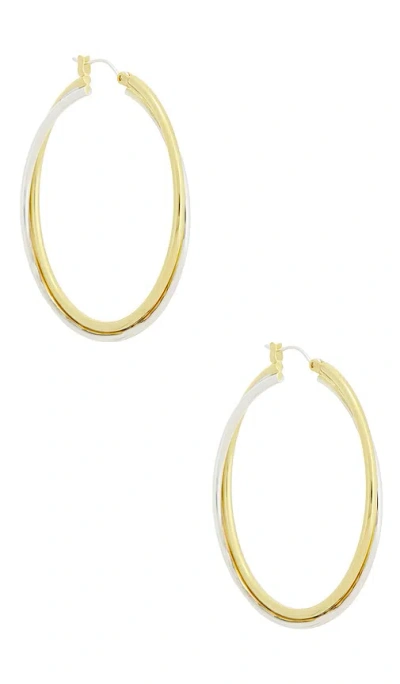 Shashi Two Toned Vera Hoop In Gold