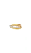 Shashi Vera Pave Ring In Three Toned