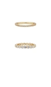 Shashi Vroom Ring Set In Metallic Gold