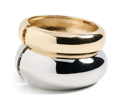 Shashi Wayne Bangle Set In Gold/silver In Multi