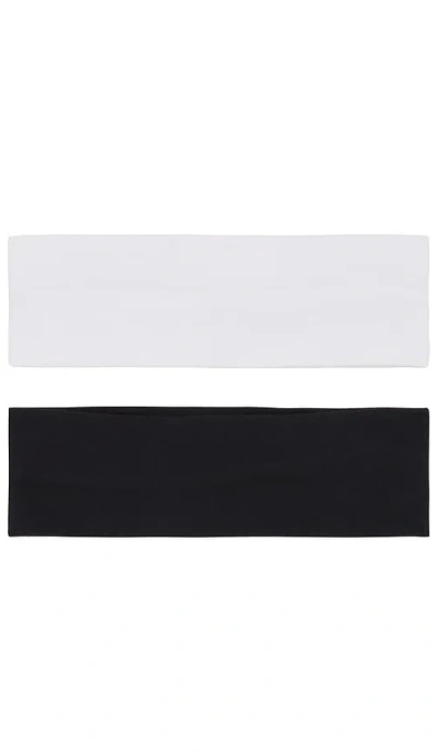 Shashi Haarband-set Wide Jersey In Black,white