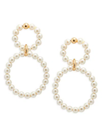 Shashi Women's 14k Goldplated & 5mm Swarovski Pearl Chiara Pearl Drop Earrings In Brass
