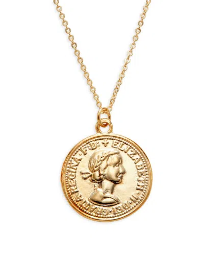 Shashi Women's 14k Goldplated Coin Pendant Necklace In Brass