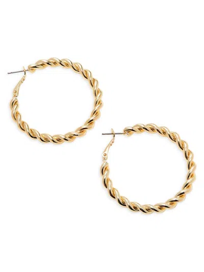 Shashi Women's 14k Goldplated Twist Hoop Earrings In Brass