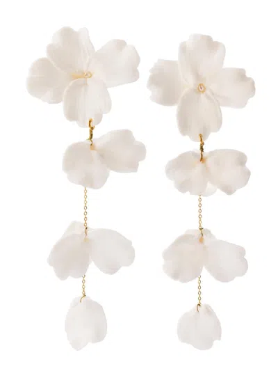 Shashi Women's 14k-gold-plated & Clay Gardenia Drop Earrings In White