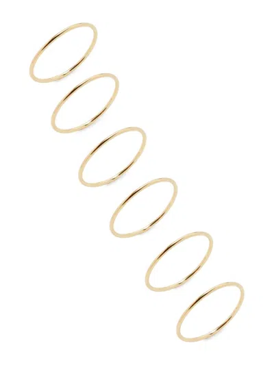 Shashi Women's 6-piece Classique 14k Goldplated Sterling Silver Ring Set