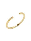 SHASHI WOMEN'S AVA 14K GOLDPLATED STERLING SILVER & CUBIC ZIRCONIA RING